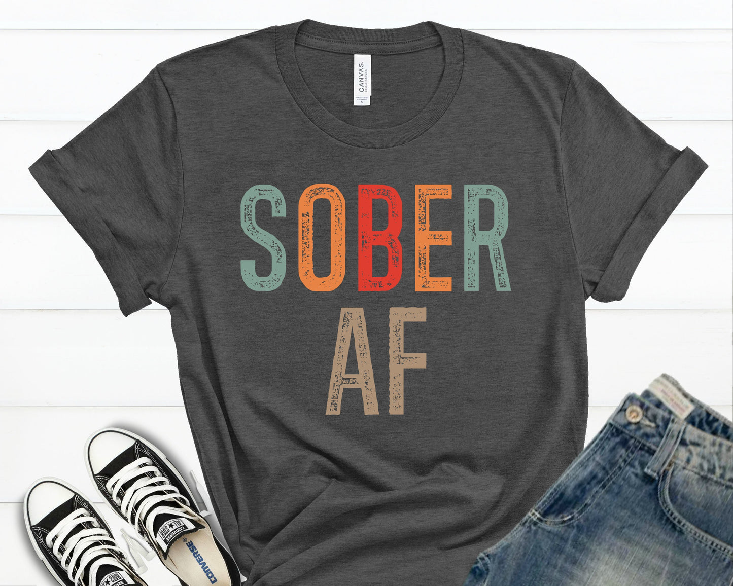 Sober AF T-Shirt, Sobriety Recovery Gift, Comfort Colors