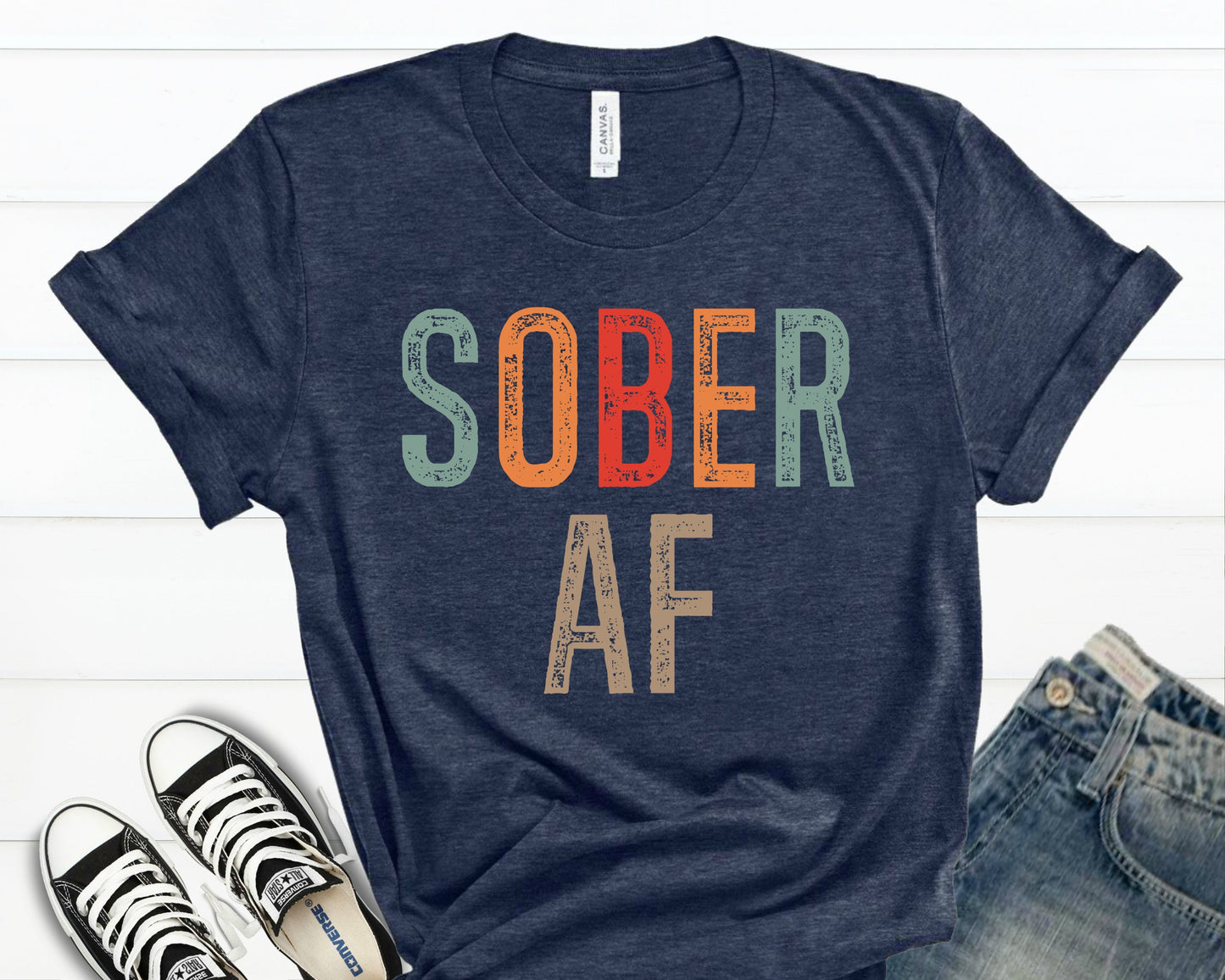 Sober AF T-Shirt, Sobriety Recovery Gift, Comfort Colors