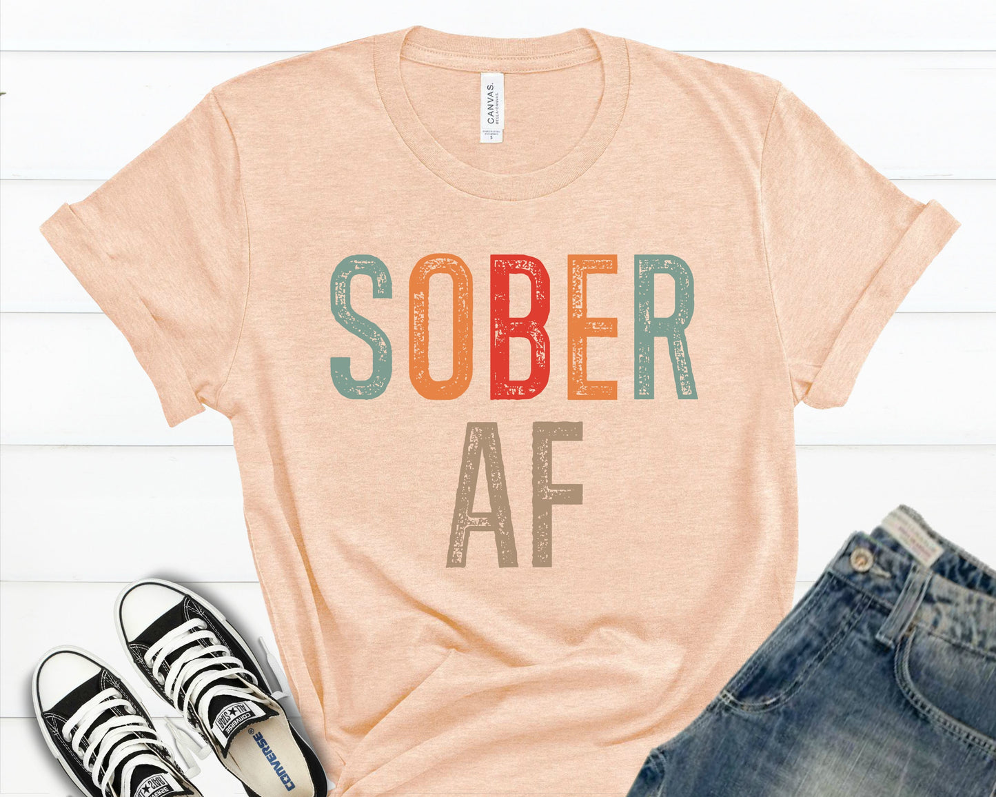 Sober AF T-Shirt, Sobriety Recovery Gift, Comfort Colors