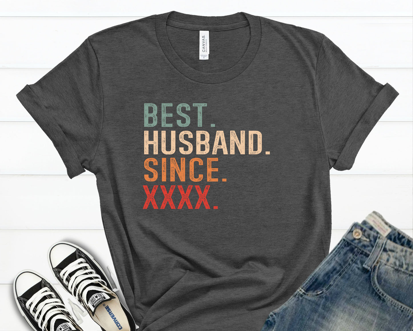 Anniversary Gift for Husband Wife Shirt - Couple Wedding Anniversary Gift - Best Husband Since Shirt - Hubby Wifey Macthing Shirts