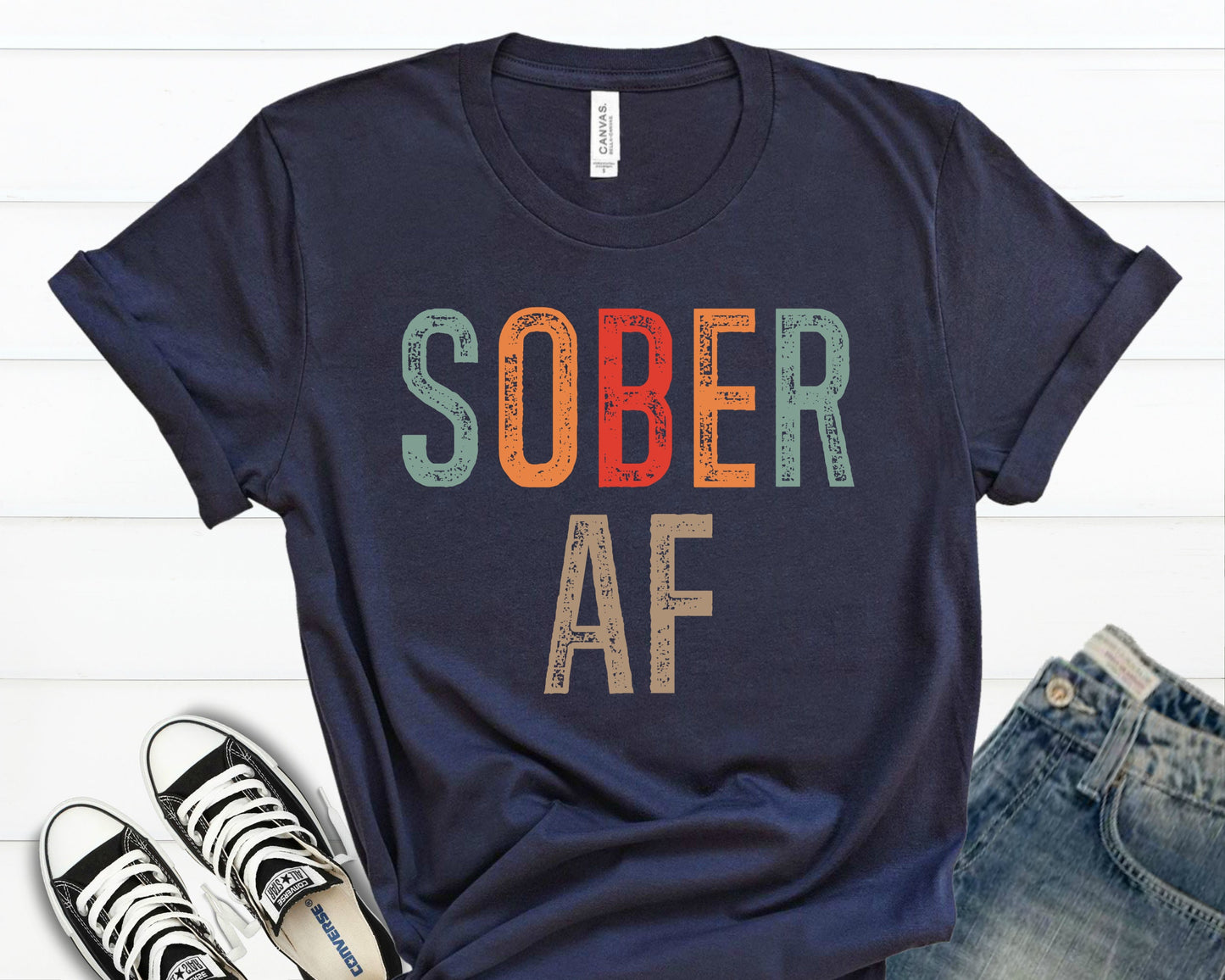 Sober AF T-Shirt, Sobriety Recovery Gift, Comfort Colors