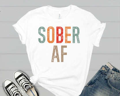 Sober AF T-Shirt, Sobriety Recovery Gift, Comfort Colors