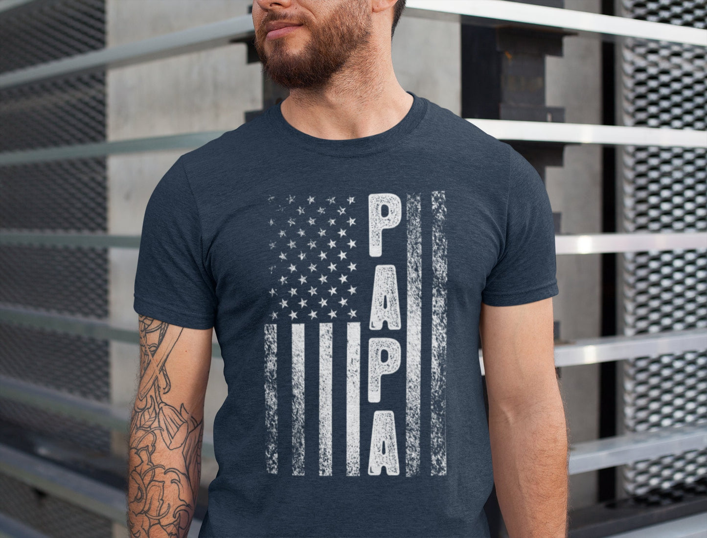 Papa American Flag Shirt, Papa Tshirt
