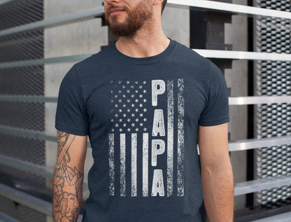 Papa American Flag Shirt, Papa Tshirt