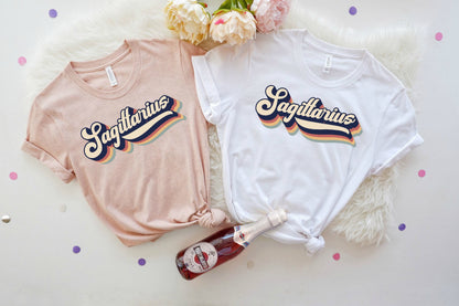 Retro Sagittarius Zodiac T-Shirt: Vintage Astrology Tee