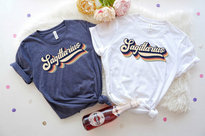Retro Sagittarius Zodiac T-Shirt: Vintage Astrology Tee