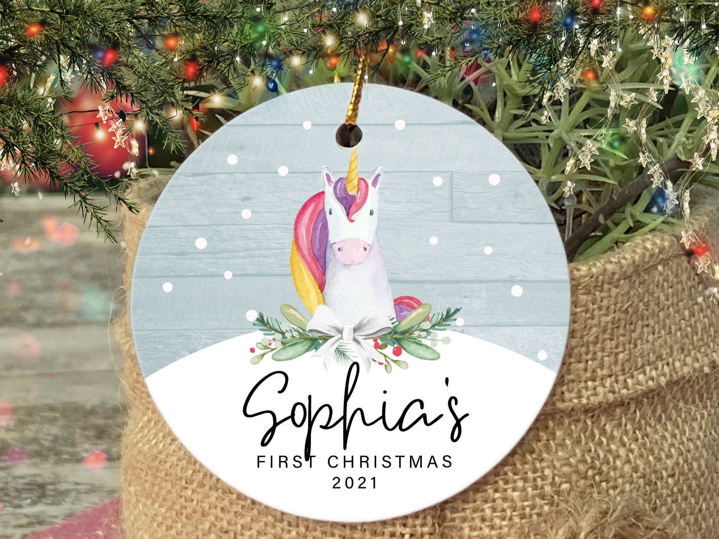 Personalized Baby's First Christmas Ornament, Elephant Keepsake