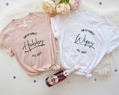 Custom Wifey Hubby Shirts: Personalized Couples Honeymoon Gift