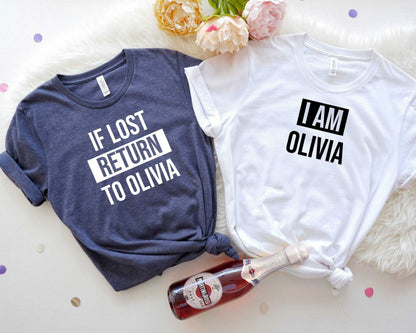 Custom Couples T-Shirts: "If Lost Return To" Matching Tees