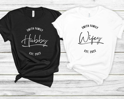 Custom Wifey Hubby Shirts: Personalized Couples Honeymoon Gift