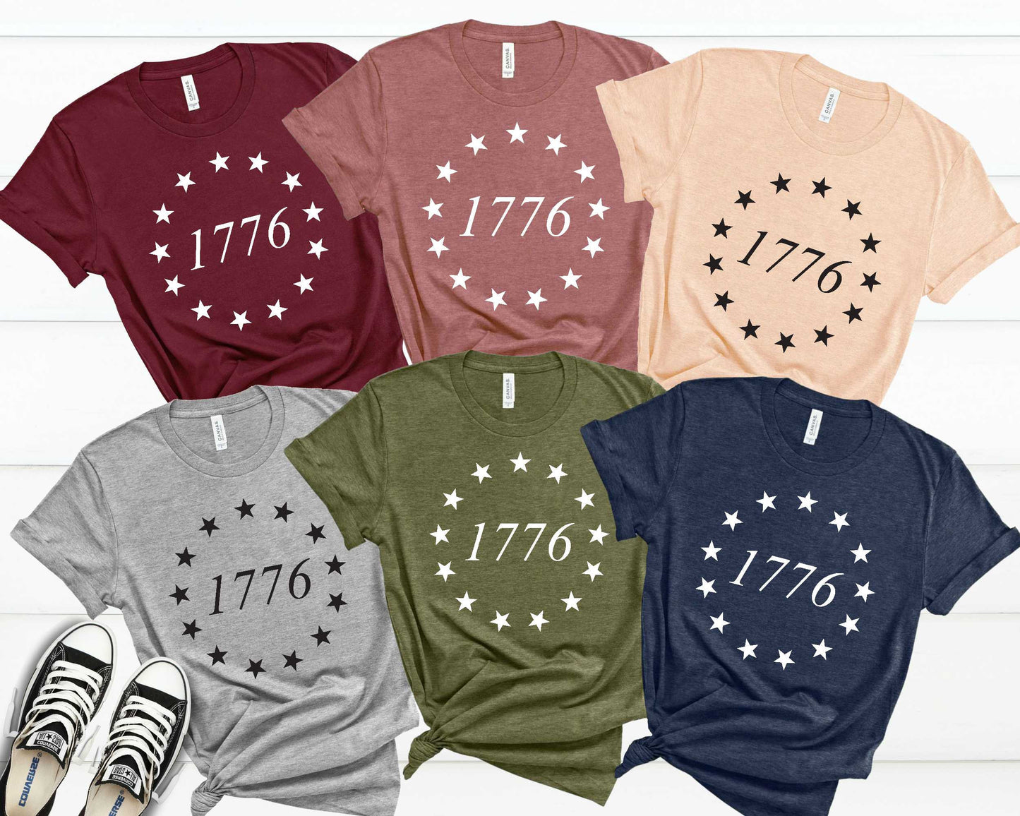 1776 American Independence T-Shirt: 13 Stars Design