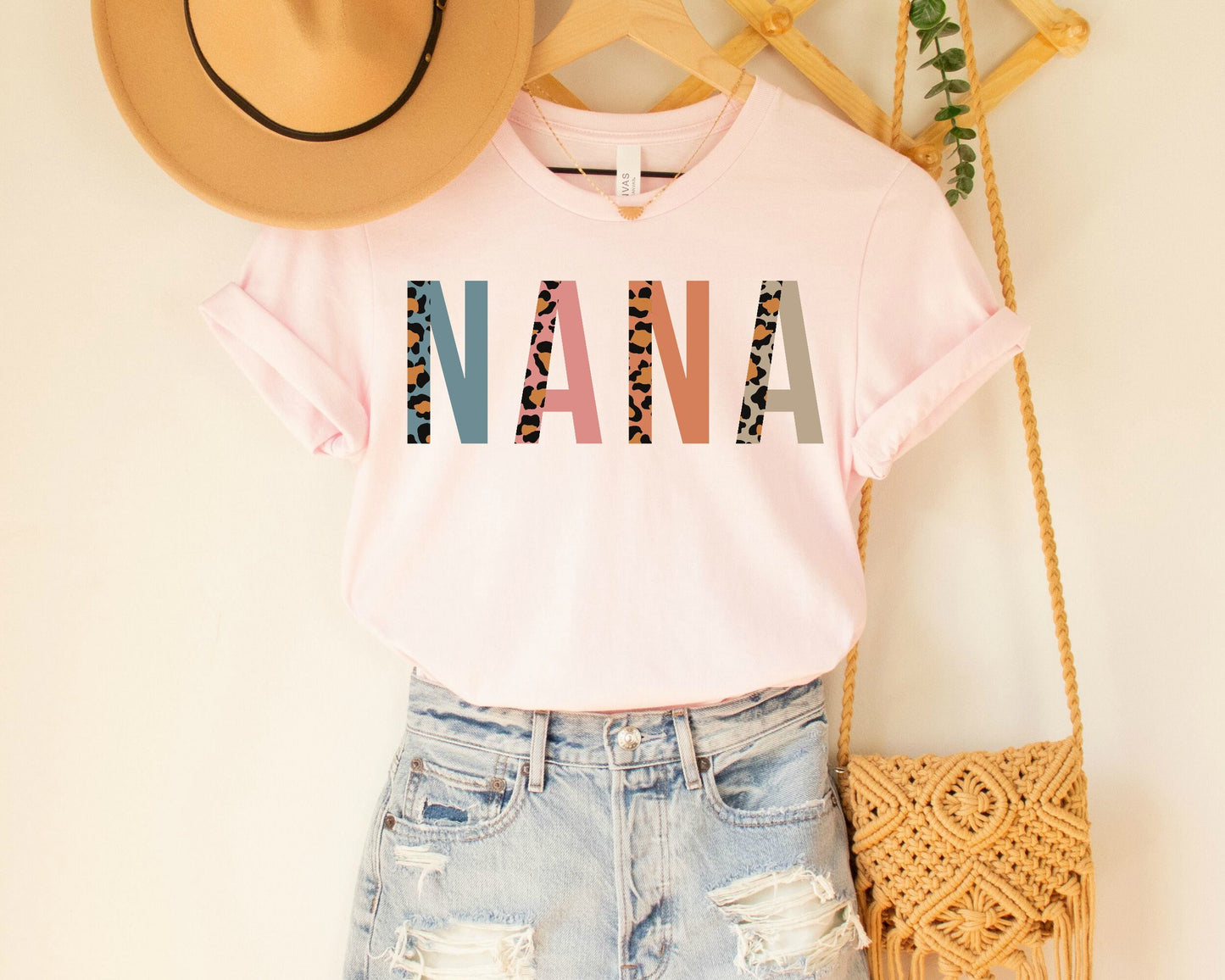 Leopard Print Nana Shirt - Grandma Gift, Pregnancy Reveal