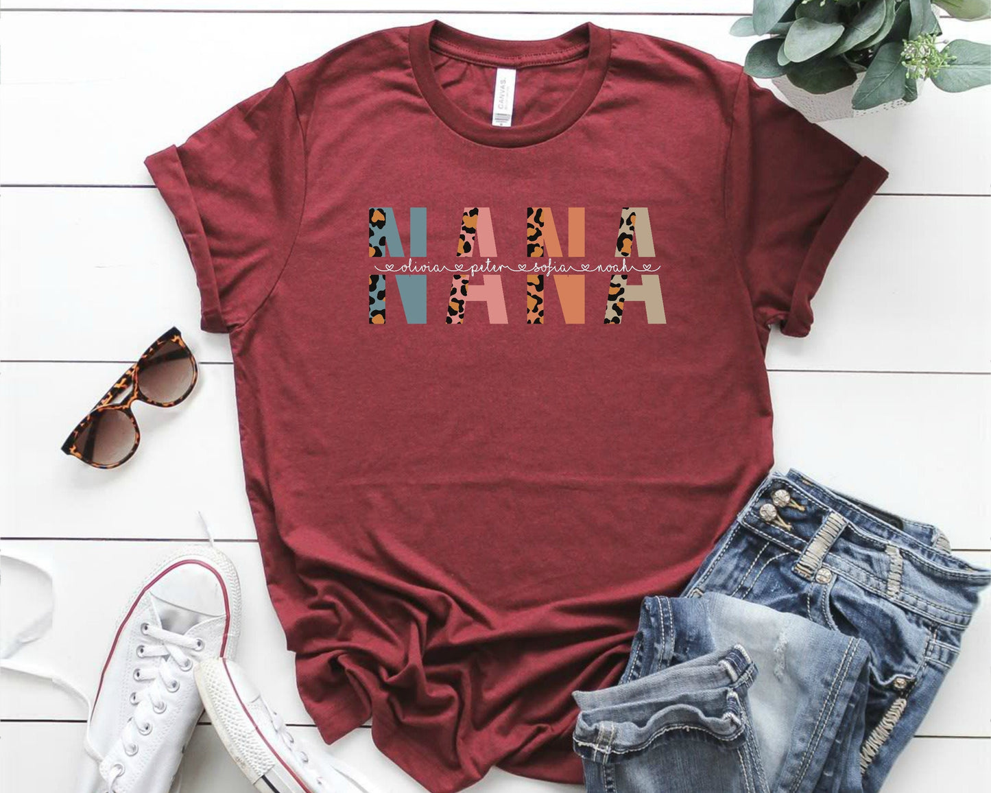 Custom Nana T-Shirt with Grandkids Names