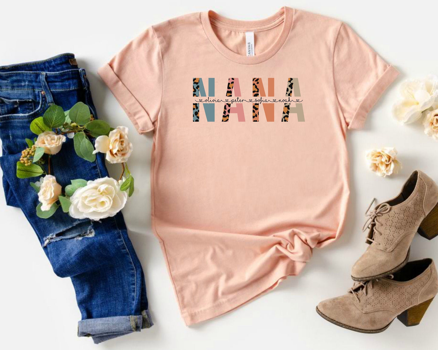 Custom Nana T-Shirt with Grandkids Names