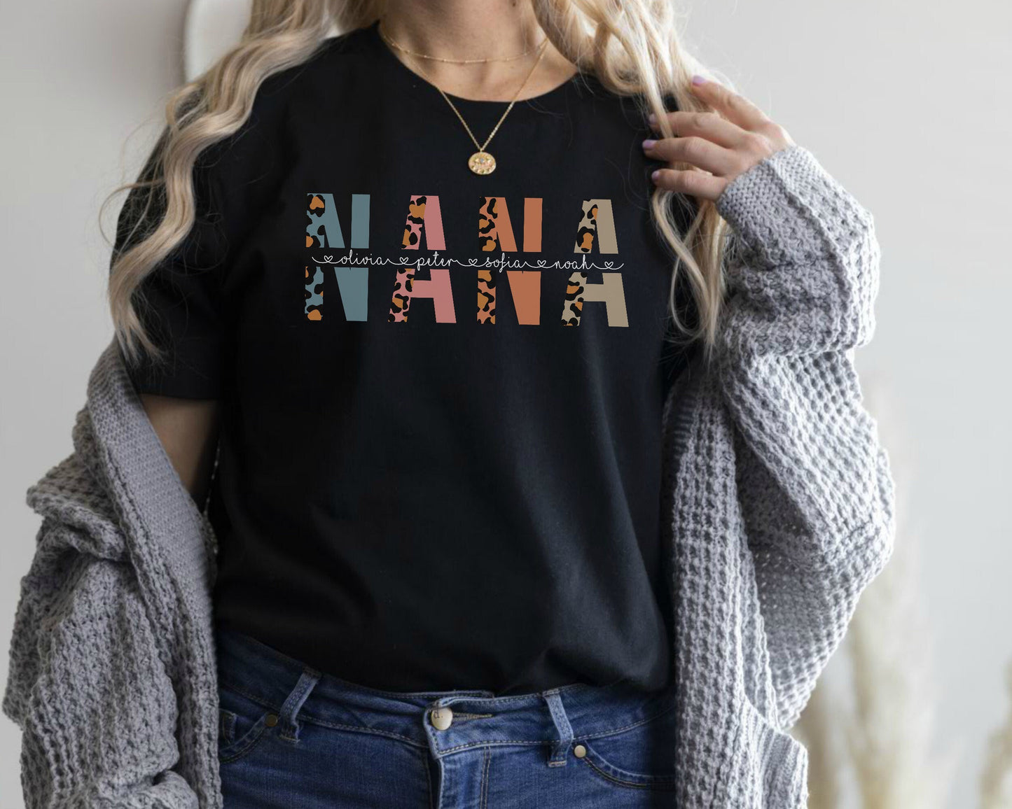 Custom Nana T-Shirt with Grandkids Names