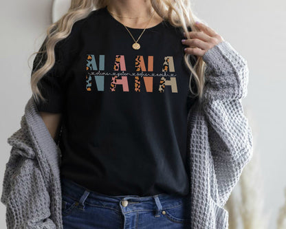 Custom Nana T-Shirt with Grandkids Names