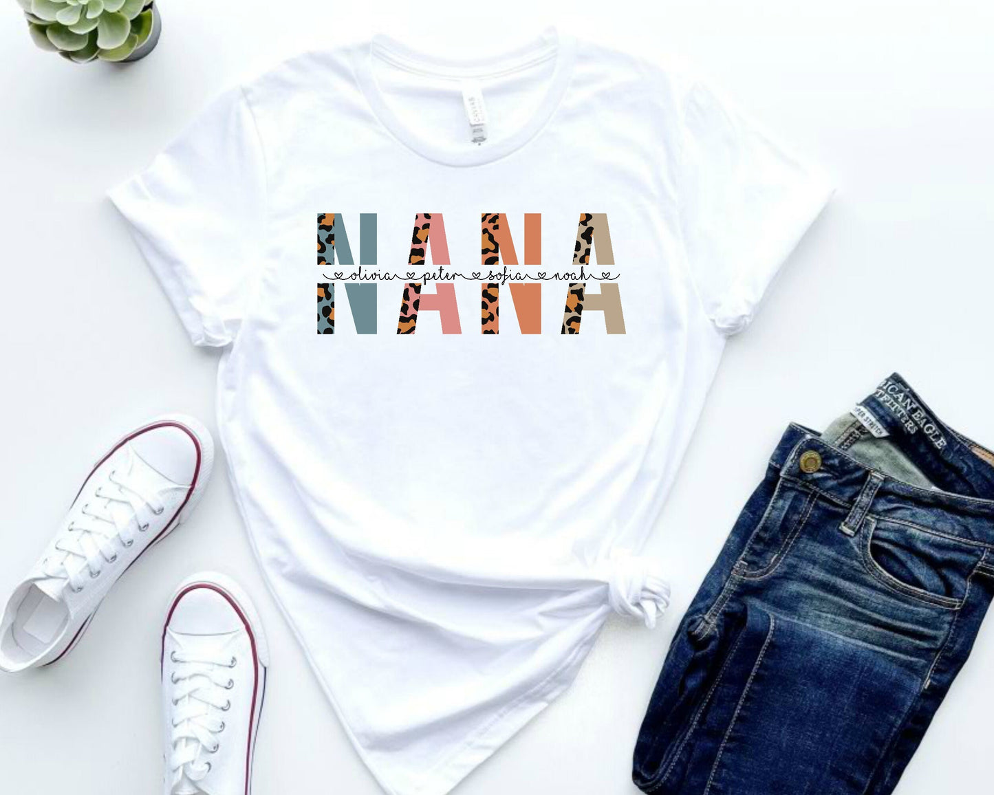 Custom Nana T-Shirt with Grandkids Names