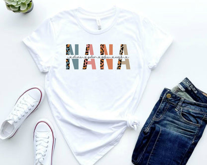 Custom Nana T-Shirt with Grandkids Names