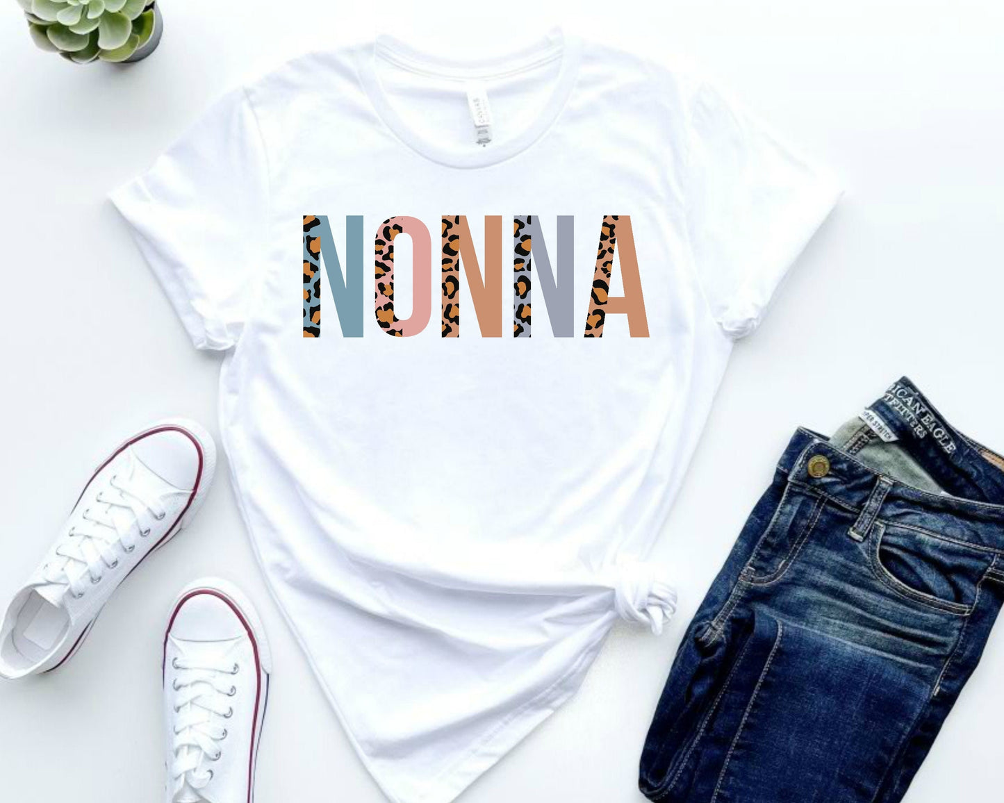 Nonna Leopard Print T-Shirt: New Nonna Announcement Gift