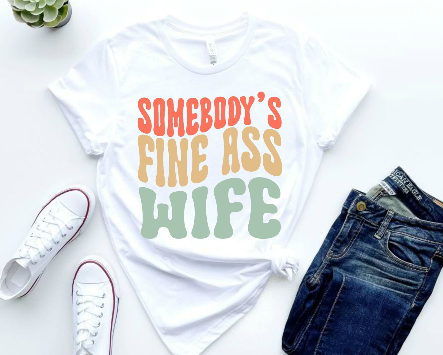 Funny Wife T-Shirt: Retro Boho Wifey Gift