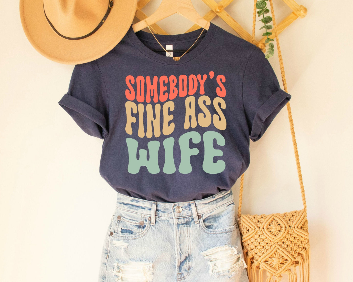 Funny Wife T-Shirt: Retro Boho Wifey Gift