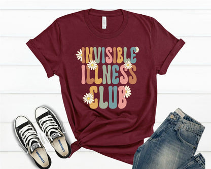 Invisible Illness Club T-Shirt: Disability Awareness, Chronic Pain