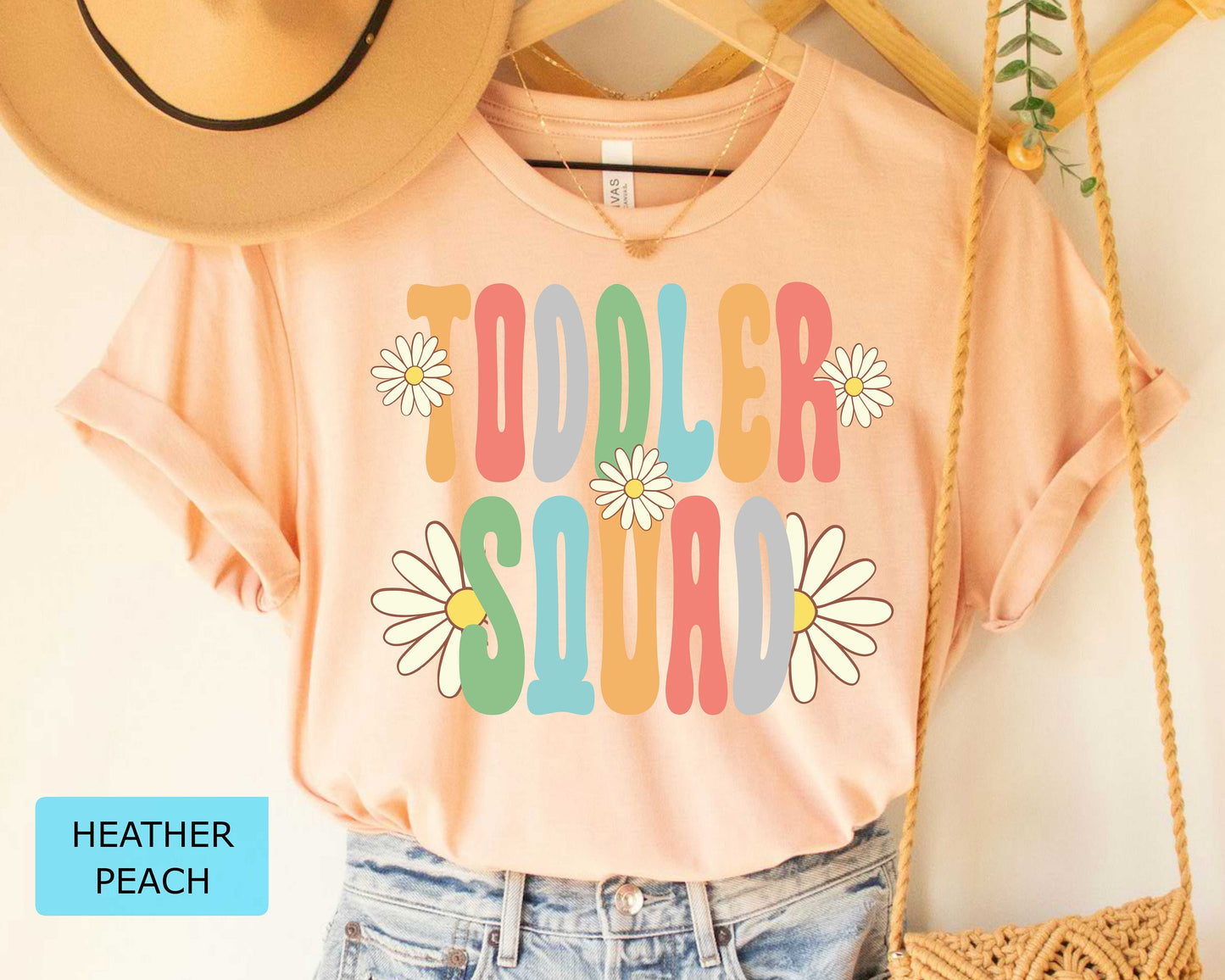 Toddler Squad Teacher Shirt: Floral Retro Early Childhood Educator Gift