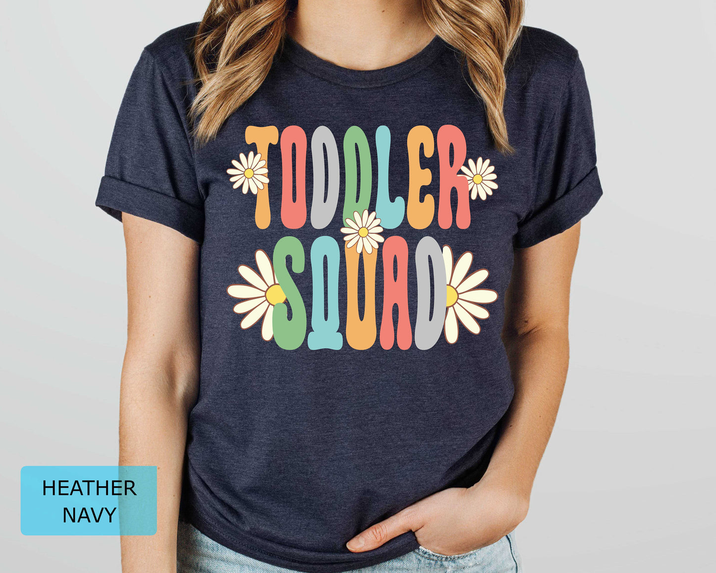 Toddler Squad Teacher Shirt: Floral Retro Early Childhood Educator Gift