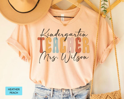 Custom Teacher T-Shirt, Personalized Name & Grade, Appreciation Gift