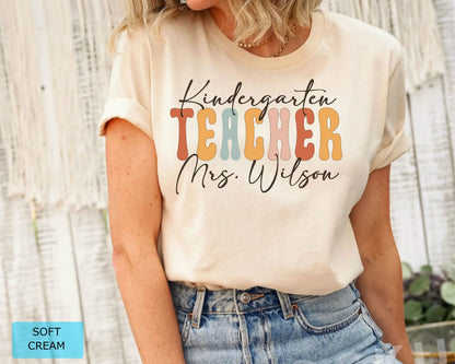 Custom Teacher T-Shirt, Personalized Name & Grade, Appreciation Gift