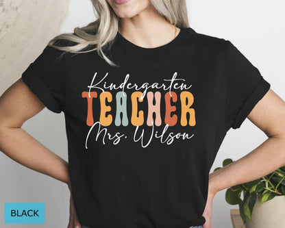 Custom Teacher T-Shirt, Personalized Name & Grade, Appreciation Gift