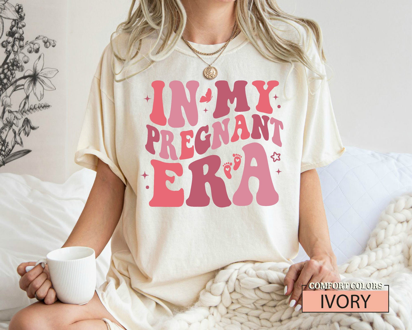 In My Pregnant Era Shirt: Comfort Colors Retro Christmas Tee