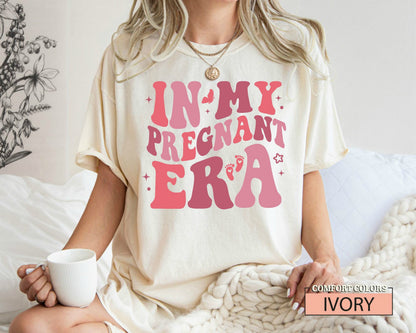 In My Pregnant Era Shirt: Comfort Colors Retro Christmas Tee