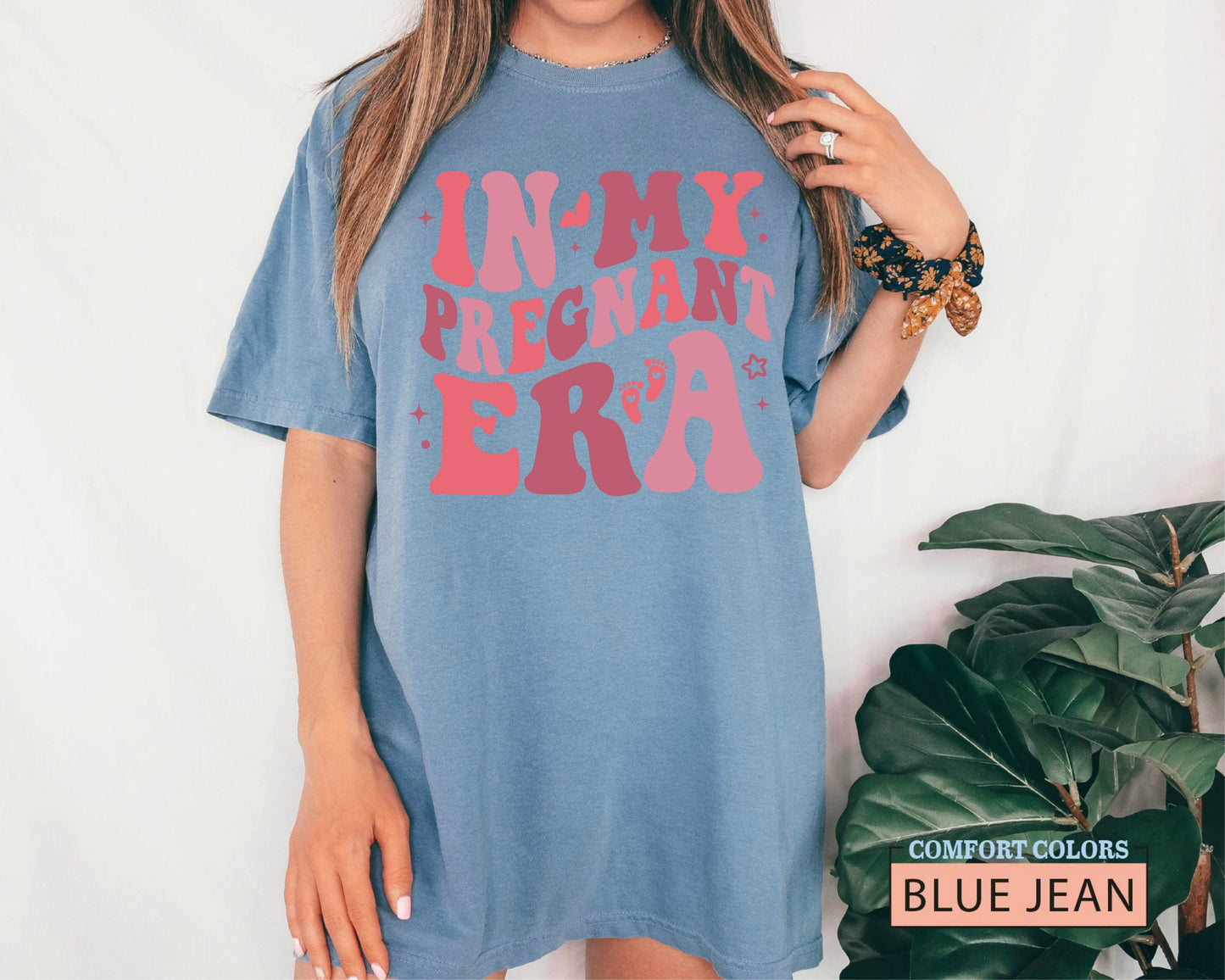 In My Pregnant Era Shirt: Comfort Colors Retro Christmas Tee