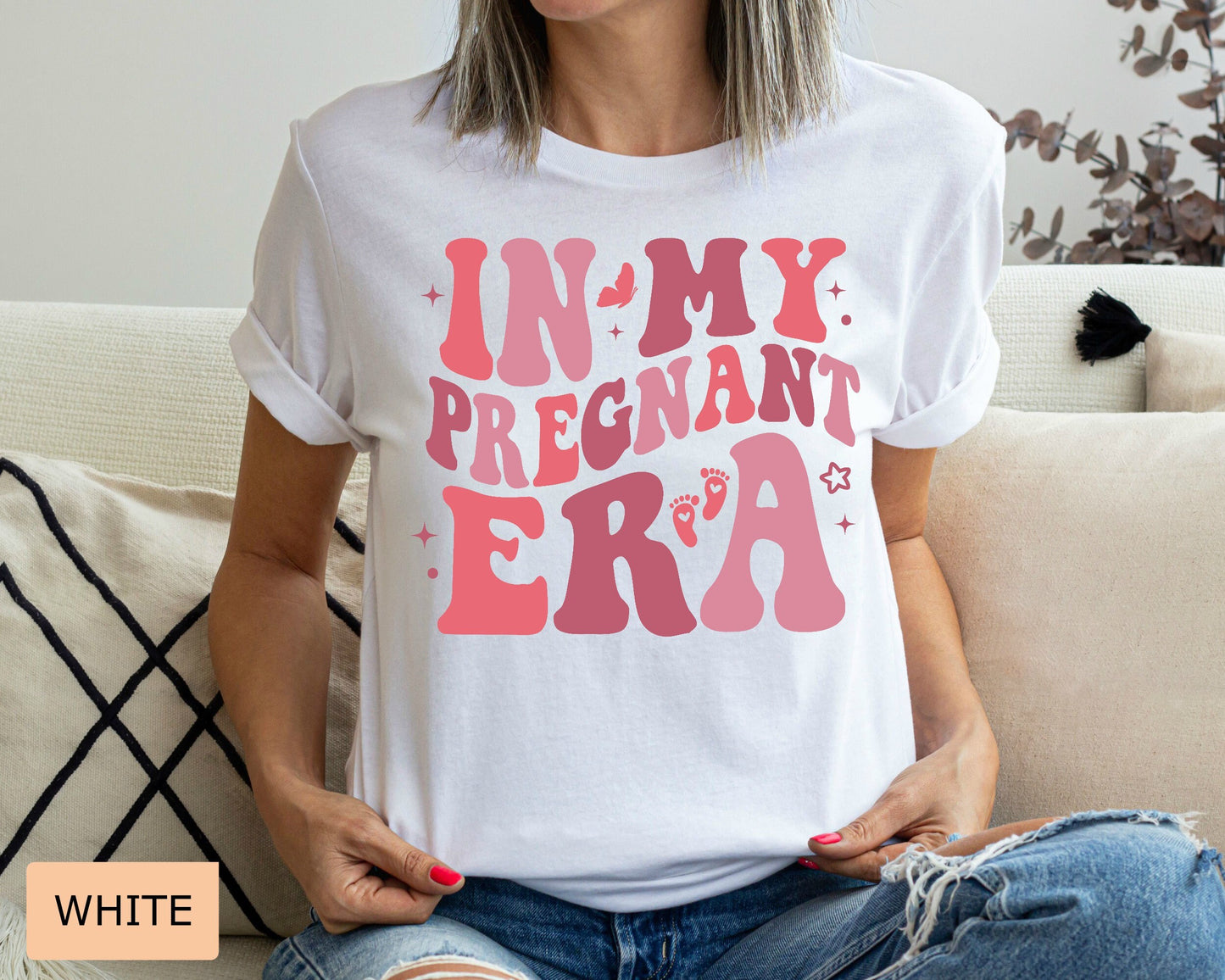 In My Pregnant Era Shirt: Comfort Colors Retro Christmas Tee