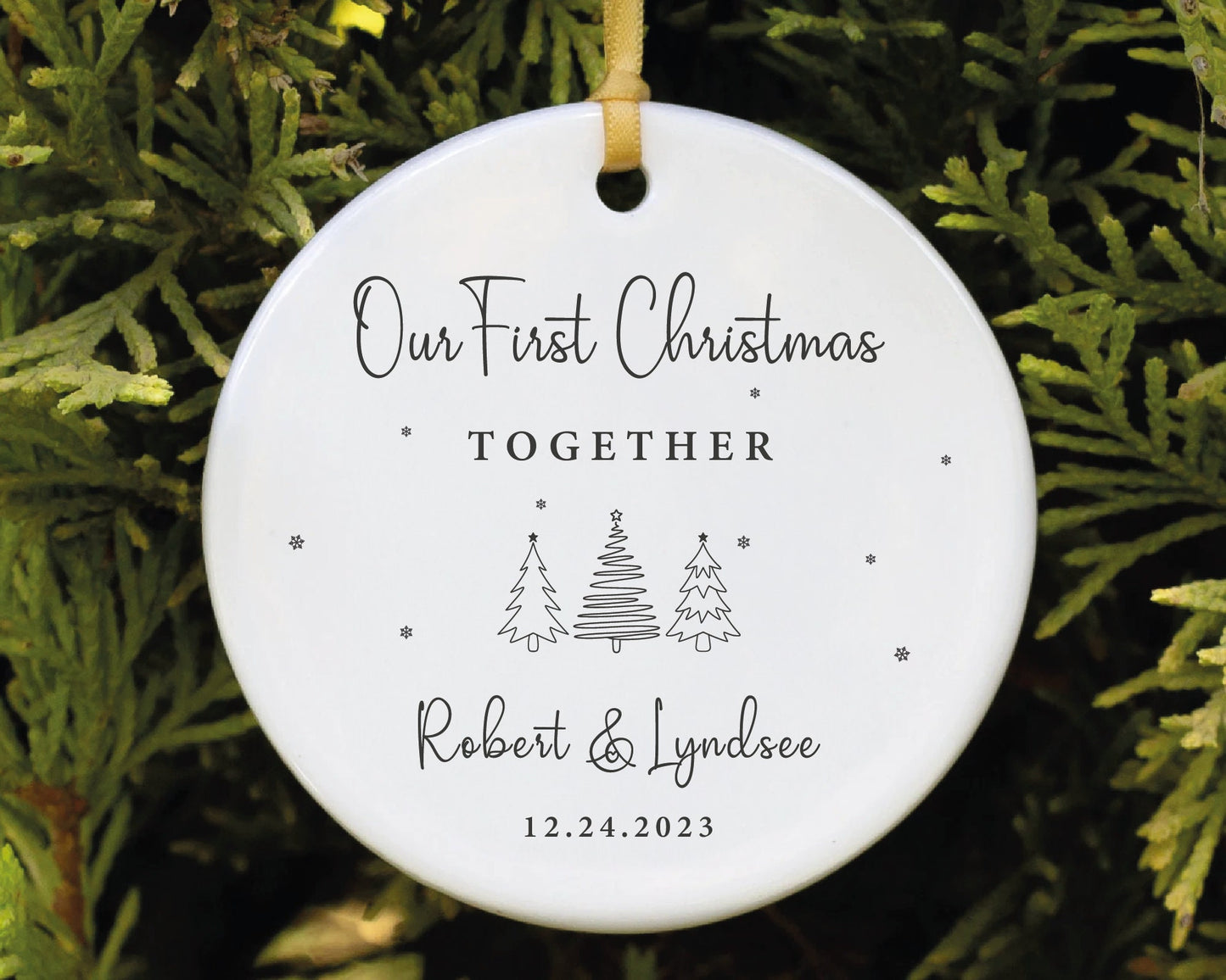 Couples First Christmas Together Ornament - Personalised Couple Names Gifts - New Couple Gift Decor
