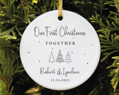Couples First Christmas Together Ornament - Personalised Couple Names Gifts - New Couple Gift Decor