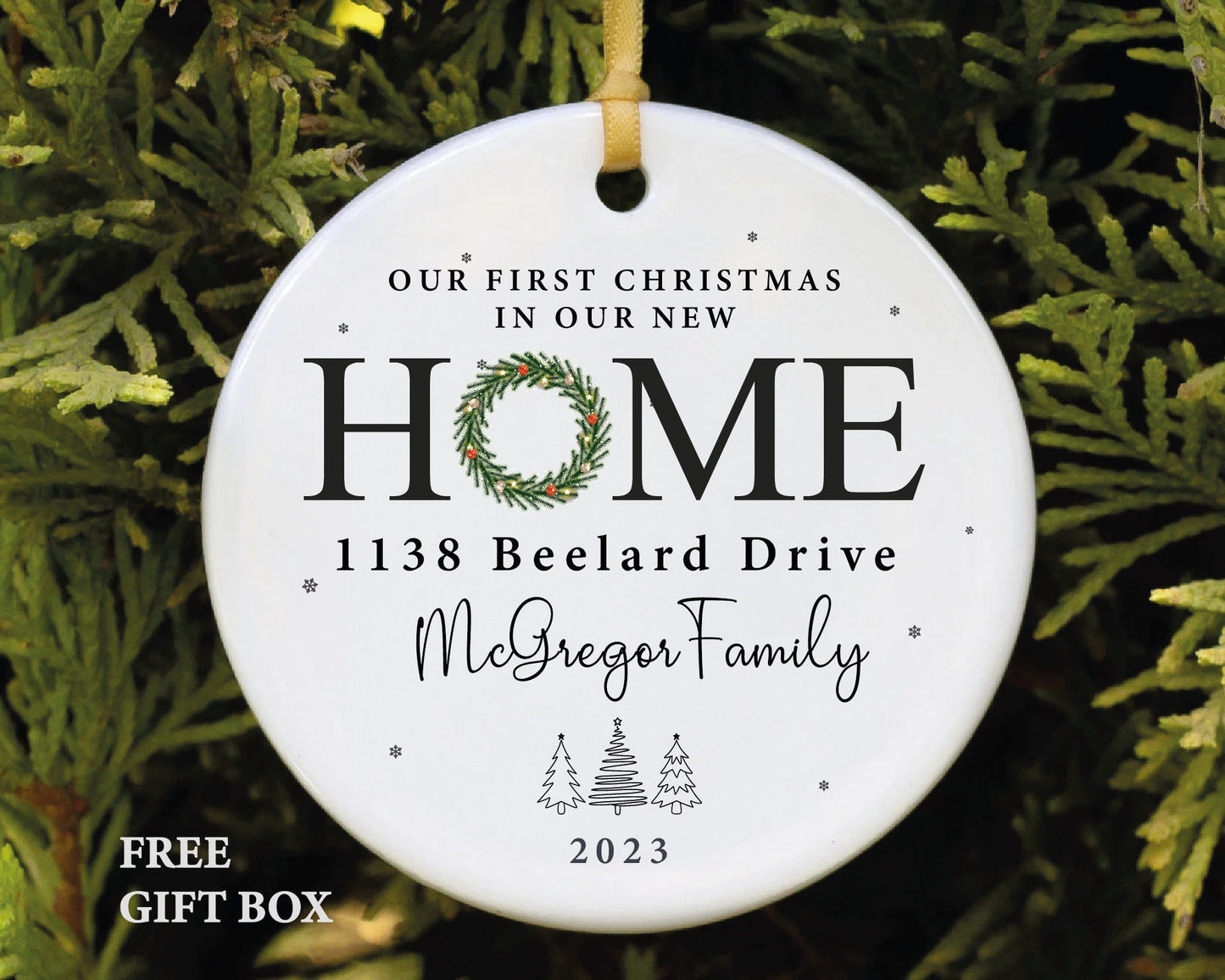 Personalized First Christmas New Home 2023 Christmas Realtor Ornament
