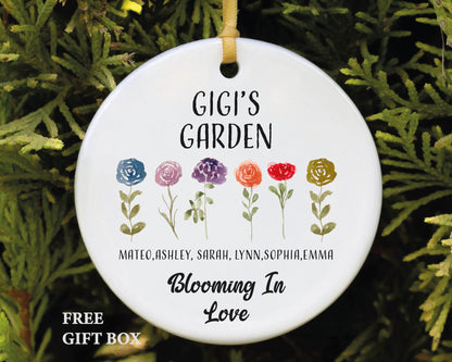 Personalized Grandma's Garden Glass Ornament – Grandkids Names