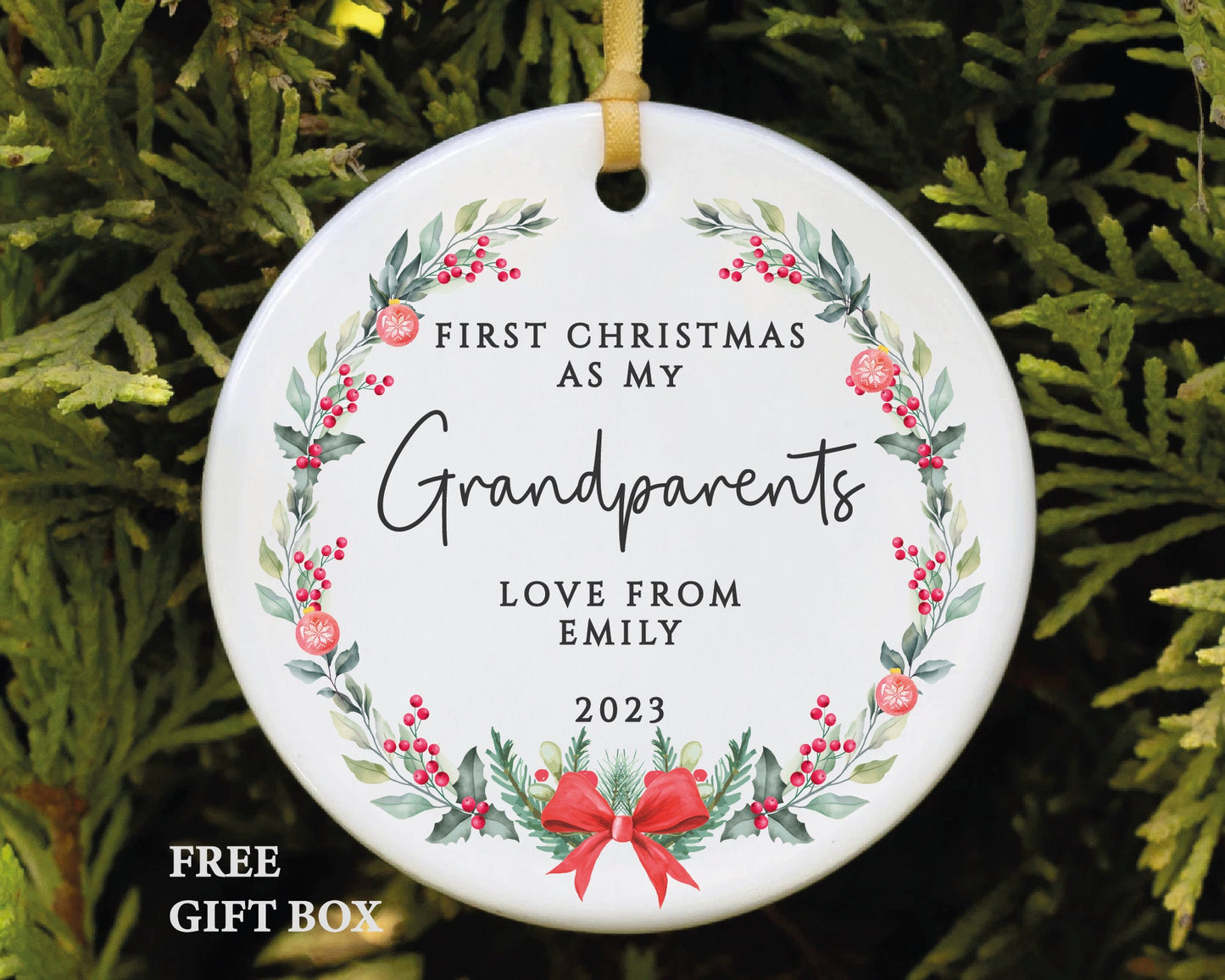 First Christmas Grandparents Ornament - Love From Baby