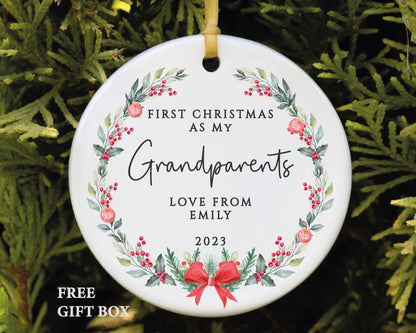 First Christmas Grandparents Ornament - Love From Baby