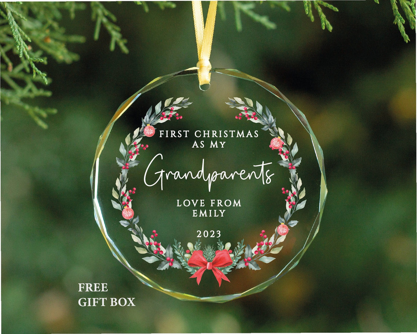 First Christmas Grandparents Ornament - Love From Baby