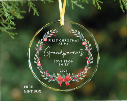 First Christmas Grandparents Ornament - Love From Baby