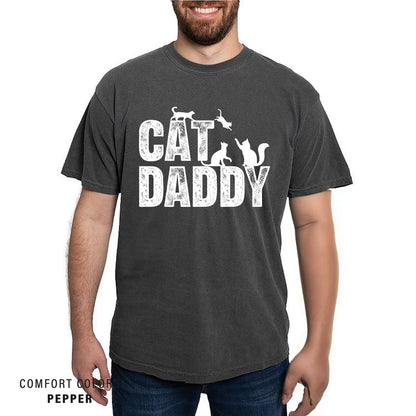 Comfort Colors Cat Daddy T-Shirt - Funny Cat Dad Gift