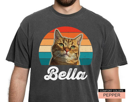 Custom Cat Photo T-Shirt: Retro 90s Personalized Pet Shirt
