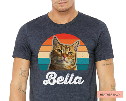 Custom Cat Photo T-Shirt: Retro 90s Personalized Pet Shirt