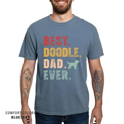 Doodle Dad T-Shirt: Retro Goldendoodle Comfort Colors Tee