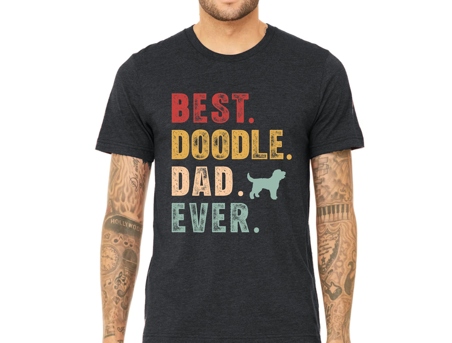 Doodle Dad T-Shirt: Retro Goldendoodle Comfort Colors Tee