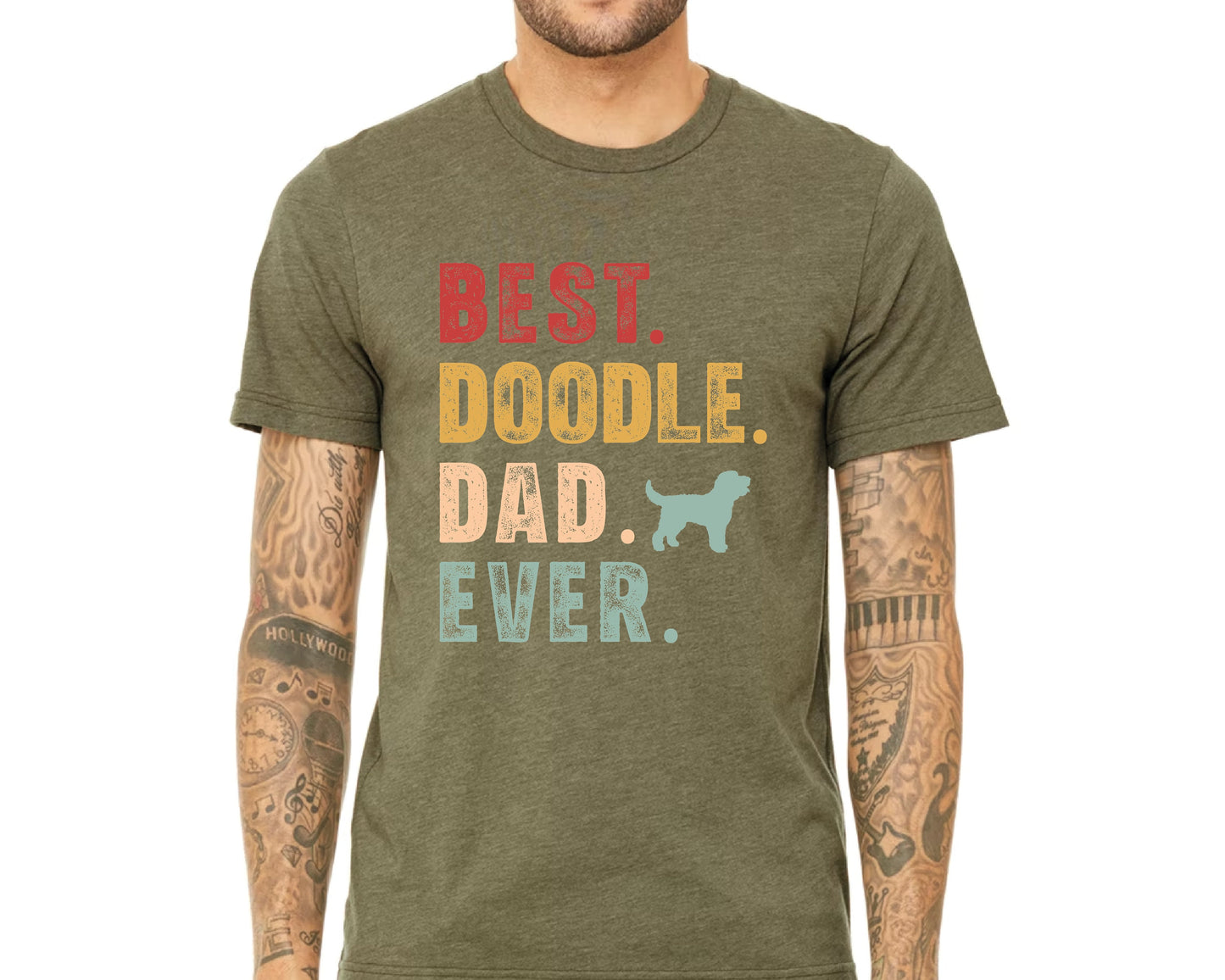 Doodle Dad T-Shirt: Retro Goldendoodle Comfort Colors Tee