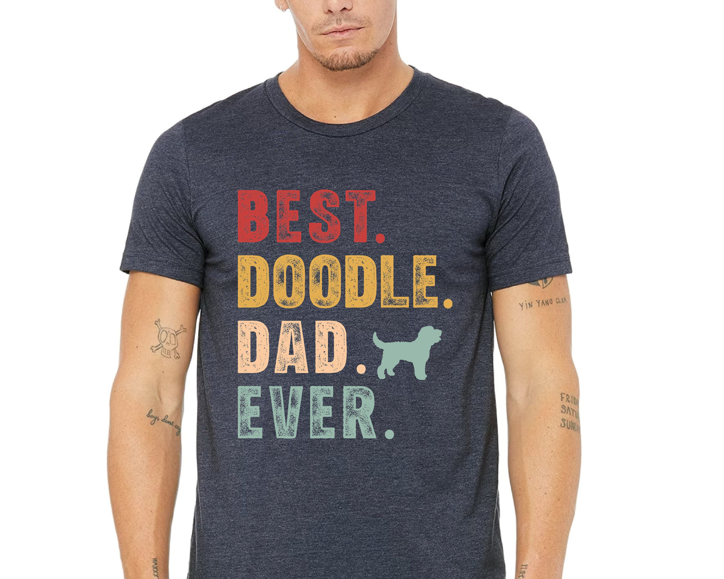 Doodle Dad T-Shirt: Retro Goldendoodle Comfort Colors Tee